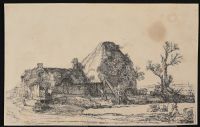 Cottages And Farm Buildings With A Man Sketching - Before (Poster)