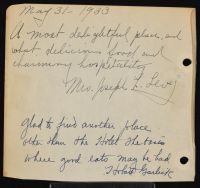 Jimmy Durante Letter - Verso (Poster)